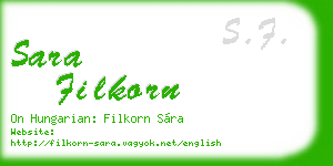 sara filkorn business card